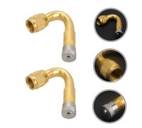 TOGEVAL 2pcs Valve Stem Extenders Copper Tire Valve Adapter for Car Motorcycle Bicycle Rv Non-deformable Air Pump Connector