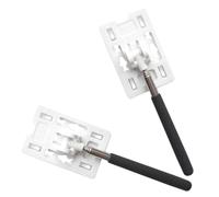 TOGEVAL 2pcs Vehicle Parking Telescopic Card Holder Rods Efficient Swiping Sticks for Car Payment Sleek White Black Design for Convenient Toll Use