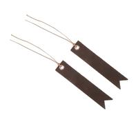 TOGEVAL 2Pcs Vintage Brown Faux Leather Corner Bookmarks Decorative Page Markers for Students Readers Teachers Handmade Reading Accessories