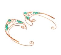 TOGEVAL 2pcs Vintage Fairy Elf Ear Non Piercing Metal Ear Bone Clips Boho Clip-On Earrings for and Daily Wear