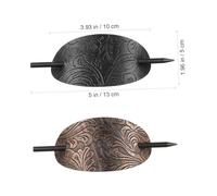 TOGEVAL 2pcs Vintage Style Hair Sticks for Women Simple Oval Hairpin Clips in Black and Copper Smooth Edges for Secure Bun Styling Suitable for Long Wavy Straight Hair Elegant Accessory