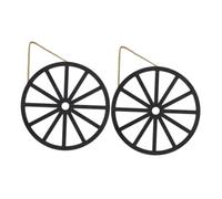 TOGEVAL 2pcs Vintage Wooden Wagon Wheel Wall Decor Rustic Farmhouse Style Rustic Living Decoration for Bar Garage Home with Wood Material and Easy Installation