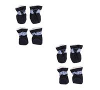 TOGEVAL 2pcs Warm Dog Shoes for Rainy Days Non- Booties Elastic Bands for Small and Large Dogs for Indoor and Outdoor Use Black