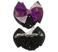 TOGEVAL 2pcs Women Hair Bun Cover with Three-layer Bow Design Metal and Oxford Cloth Material Holds Hair Perfectly Not Easy to Fall and Work