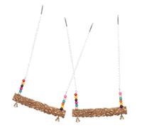 TOGEVAL 2pcs Wooden Chicken Swing Toy for Birds Natural Perch Stand for Chickens Hens Parrots Easy to Install and Use Comfortable Resting Place for Pet Birds