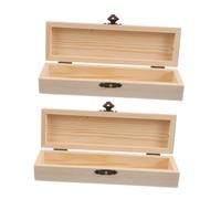 TOGEVAL 2pcs Wooden DIY Pencil Box Hand Painted Multi-Functional Art Supply Organizer for Adults Creative Long Crayon Box for School Office and Home Storage