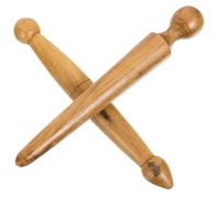 TOGEVAL 2pcs Wooden Foot Reflexology Sticks for Muscle Relaxation and Circulation Boost Compact Portable Massage Tools for Home Travel Hand Therapy