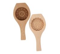 TOGEVAL 2Pcs Wooden Moon Cake Molds for Baking Traditional Mooncakes and Cookies Reusable Food-Safe Wood Material Clean Kitchen Baking Tools for Mid-Autumn Festival Making