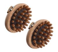 TOGEVAL 2pcs Wooden Scalp Massager with Wide Tooth Comb Shampoo Brush Beech Wood Meridian Massage Tool for Dry and Wet Hair Multipurpose Gua Sha Hair Comb for Men and Women Home and Salon