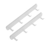 TOGEVAL 2sets Retractable Sliding Rail Hooks Adhesive Under Cabinet Utensil Rack for Kitchen Bathroom Storage Strong Wall Mounted Multi Purpose Hooks for Organizing Towels and 2pcs*2