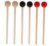 TOGEVAL 3 Pairs Wooden Drum Mallets with Ergonomic Handles for Marimba Xylophone Percussion Instruments Precision Polished Sticks Compatible with Small Drums and Glockenspiel Practical
