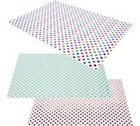 TOGEVAL 3 Pieces Wrapping Paper Rolls Set, 50X70Cm Gold Foil Polka Dot Print on Green, Pink and Backgrounds, Decorative DIY Wrap Paper for Valentine’S Day and Party Packaging