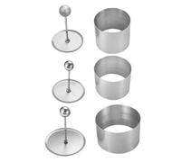 TOGEVAL 3 Sets Stainless Steel Round Rice Ball Mold Kitchen Onigiri Maker with Press Boards DIY Sushi Mousse Cake Ring for Home and Restaurant Use Easy Clean Smooth Surface Multi Purpose