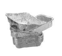 TOGEVAL 30pcs Disposable Aluminium Foil Food Trays with Deep Interior and Strong Build, Square Shape for Baking and Storing Food in Oven or BBQ, Silver Foil Baking Pans for Home Use
