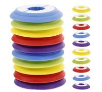 TOGEVAL 30PCS Fishing Line Keeper Silicone Spools Closed Design Fishing Leader Line Storage for Rig Management with Color-coded Bright Red Blue Green Yellow Purple Spool Organizer