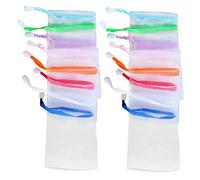 TOGEVAL 30pcs Foaming Soap Net Bags with Drawstring Bar Soap Saver Holder for Shower and Facial Cleansing Skincare Bath Exfoliating Mesh Pouch Random Color