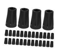 TOGEVAL 30pcs High Durability Rubber Walking Stick Tips Replacement Pole Caps Slip Round Crutch Protectors for Hiking and Trekking Poles with Shock Absorbing Grip