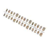 TOGEVAL 30pcs Press On Fake Nails Full Cover Plastic White Five-Petal Flower Gradient Cat Eye Design, Sweet Style False Nail Tips for Women Teens, Ready-to-Wear Manicure Set