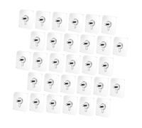 TOGEVAL 30Pcs Self-Adhesive Screw-Free Hanging Nails Patch Set 7.8X7.8Cm with 6Mm/8Mm/10Mm Screws for Wall Mounted Hooks Storage in Bathroom and Kitchen