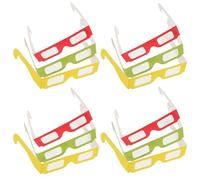 TOGEVAL 36Pcs 3D Diffraction Paper Glasses Set with Red Green Yellow Lenses, Lightweight Cardboard Rainbow Prism Eyewear for Music Festivals, Christmas Parties, and Outdoor Light Shows