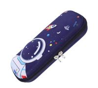 TOGEVAL 3D Astronaut Pencil Case with Zipper Compartments for Kids Boys Lightweight Waterproof Space Stationery Organizer Portable Pen Holder for School Backpack