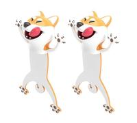 TOGEVAL 3D Shiba Inu Dog Bookmarks 2pcs Cute Cartoon Animal Bookmarks for Students Teachers and Book Lovers Novelty Pet for Classroom and Office Use