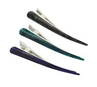 TOGEVAL 3pcs Acrylic Hair Clips Large Barrettes for Women Thick and Fine Hair Vintage Style Accessories in Sea Blue Light Gray Dark Blue for Wedding and Daily Use