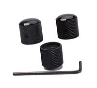 TOGEVAL 3pcs Black Dome Control Knobs Wrench for Electric Bass Guitar Tone Control Knob Replacement for Shaft Pots Guitar Parts Accessories