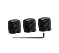 TOGEVAL 3pcs Black Electric Bass Guitar Tone Control Knobs with Hole Dome Design and Wrench Replacement Parts for Bass Guitars and Gear Accessories