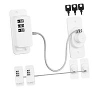 TOGEVAL 3pcs Boy Girl Safety Locks for Windows Abs Self-Adhesive Restrictor Guards Suitable for Cabinets and Freezers