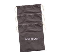 TOGEVAL 3pcs Canvas Drawstring Hair Dryer Bags Large Capacity Travel Storage Pouch for Hair Curling Tools Straightener Brush Organizer Portable Makeup Travel Case