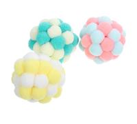TOGEVAL 3pcs Colorful Cat with Inner Bells Interactive Cat Toy for Indoor Engaging Kitten to Relieve Stress and Bonding