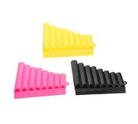 TOGEVAL 3pcs Colourful Plastic Pan Flute 8-Tube Wind Instrument for Children Safe Design for Preschool Music Learning