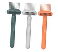 TOGEVAL 3Pcs Comb Cleaning Brush Cushion Design for Effortless Cleaning Mini Hair Brush Remover Easy Disassembly Multifunctional Hair Remover Rake Suitable for Orange and Grey for Home Salon