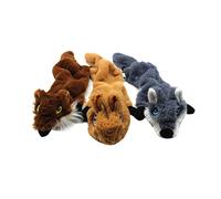 TOGEVAL 3pcs Dog Plush Toys Squeaky Bite Resistant Toy Pet Sound Squeaky Chew for Puppies Interactive Dog Treats Squirrel Pattern