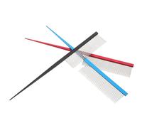 TOGEVAL 3pcs Fine Tooth Stainless Steel Dog Comb for Cats and Dogs Precision Grooming Tool for Shedding Detangling and Styling with Comfortable Grip Suitable for Various Coat Types and