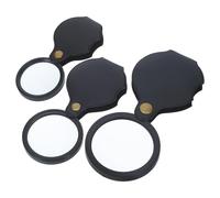 TOGEVAL 3pcs Foldable Portable Handheld Magnifying Glass Set with Plastic Lens, Lightweight Crystal Viewing Magnifiers for Reading Books or Maps the Go, for Seniors and Professionals