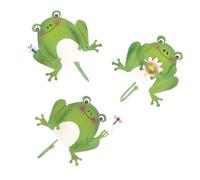 TOGEVAL 3pcs Frog Shape Wall-Mounted Hooks Sturdy Iron Key Hangers for Bedroom Entryway Towel Hat Coat Hanging Decorative Hooks with Cartoon Design