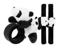 TOGEVAL 3pcs Giant Panda Plushie Snap Bracelet Boy Girl's Slap Band Cuddly Toys Stuffed Animal Adornment Motorcycle Handlebar Accessory