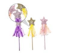 TOGEVAL 3pcs Halloween Fairy Wands Star Shaped Teaser Sticks for Boys and Girls for Parties Dances and Birthdays Creative Cat Teaser Toys Playthings