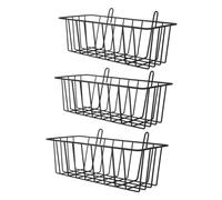 TOGEVAL 3pcs Heavy Duty Metal Hay Feeder for Rabbits Durable Cage Rack Hay Holder Easy Install Bunny Feeder for Animals Black Wrought Iron Design