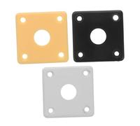TOGEVAL 3pcs Jack Plate for Electric Guitar Curved Square Base Easy Installation White Black Yellow Fit for Various Models