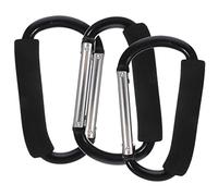 TOGEVAL 3Pcs Large Convenient Stroller Hooks with Carabiner Clips for Stroller and Wheelchair Hangers for Shopping Bags Diapers Keys Essential Accessory for Parents and Caregivers