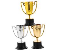 TOGEVAL 3pcs Mini Trophy Award for Sports Events Party Decorations Gold Silver Bronze Cup Ornaments Smooth Surface Durable Competition Prizes Enhancing Confidence and Achievement