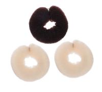 TOGEVAL 3pcs Nylon Hair Curler Set for Women Flexible Curl Roller Hair Bun Maker Ponytail Holder and Easy Updos Random Color