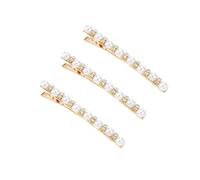 TOGEVAL 3Pcs Pearl Rhinestone Hair Clips Vintage Barrette Elegant Creative Headwear for Women Stylish Hair Accessories with Strong Grip