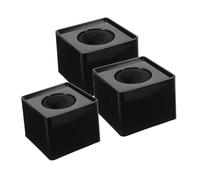 TOGEVAL 3pcs Plastic Microphone Logo Flags Compact Portable Square Cube Shaped Interview Mic Flag Station for Hosts and Reporters Black Modern Stylish