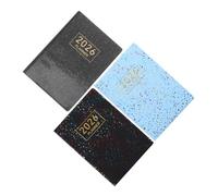 TOGEVAL 3pcs Portable Pocket Agenda Planner with Thick White Paper Sewn Binding Mini Daily Schedule Notepad Academic Calendar Book for Students Teachers Management