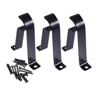 TOGEVAL 3pcs Retro Iron Curtain Rod Support Brackets Valance Window Rod Holders Elastic Roman Accessories for Wall Installation