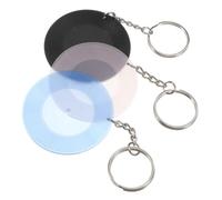 TOGEVAL 3pcs Retro Mini Vinyl Record Keychain Coasters Abs Material Portable Music-inspired Keys Holder Colorful Vintage Style Pendant for Music Lovers and Party Favors